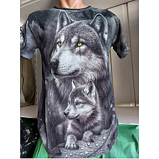 Чоловіча бавовняна футболка PARADISE з принтом «Вовки», розміри M-XXL, від 1 упаковки (4 шт.)