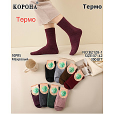 Жіночі термо шкарпетки махрові КОРОНА бамбук розмір 37-42 (упаковка 10 пар)