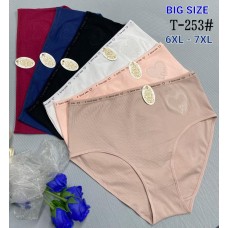 Труси жіночі батал 6XL-7XL в упаковці 12 шт колір рожеві білі чорні сині бордові голубі червоні телесні олівка розмір 