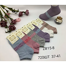 Жіночі демісезонні шкарпетки Фенна ZB15-8 з мереживом, асорті кольорів, 37-41, від 1 упаковки (12 пар)