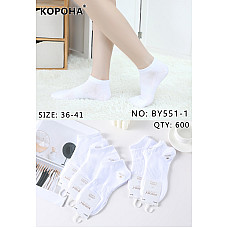 Жіночі короткі шкарпетки КОРОНА BY551-1 «Сітка», білі, 36-41, від 1 упаковки (10 пар)