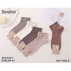 Жіночі бамбукові шкарпетки Золото Y255-2 з бантиком, асорті кольорів, від 1 упаковки (10 пар)
