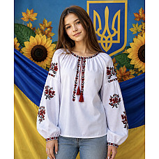 Вишиванка для дівчинки (підліткова), рукав Бохо, тканина поплін, розміри 152-170