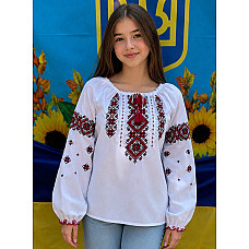 Вишиванка для дівчинки (підліткова), тканина поплін, розміри 152-170