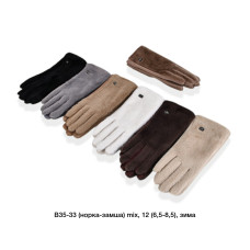 ОПТ! Жіночі Сенсорні Рукавички Норка/Плюш Купити Оптом 6.5-8.5 Зима 12 пар Opt7km