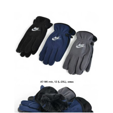 ОПТ! Чоловічі Рукавички Фліс Зимові На Хутрі L-XXL Купити Оптом 12 пар Opt7km