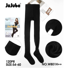 Колготки Jujube W801H++ батал (54-60). Теплі, з вовною та начосом. Чорний колір. Опт!