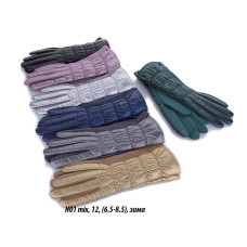 ОПТ! Жіночі Сенсорні Рукавички Плащівка/Плюш (H05) Купити Оптом 6.5-8.5 Зима 12 пар Opt7km