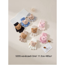 ОПТ! Дитячі Рукавички Кролик Начос 11.5см (5205) Купити Оптом 0-3 роки 480 шт. Мікс Opt7km