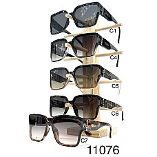 Жіночі сонцезахисні окуляри Fendi 11076, оправа «котяче око», металевий декор, мікс кольорів (C1-C6)