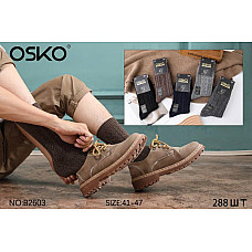Чоловічі зимові вовняні шкарпетки OSKO мікс кольорів та дизайнів модель B2603 розміри 41-47 (упаковка 12 пар)