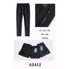 Чоловічі спортивні штани A2412. Розміри: XL–5XL. Зручні, практичні, з кишенями на блискавці. Упаковка: 100 шт.