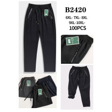 Чоловічі штани спортивні B2420. Великі розміри: 6XL–10XL. Зручні, теплі, на манжеті. Упаковка: 100 шт.