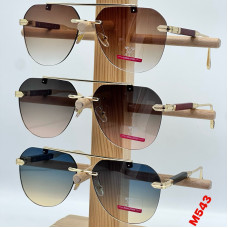 Сонцезахисні окуляри M&C Sunglasses, модель M501, безоправні прямокутні лінзи, золотиста фурнітура