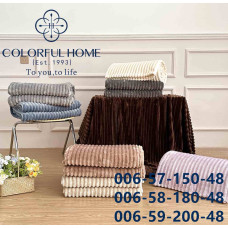 Плед Шарпей, широка смужка 3 см, розмір 200x220 см, мікс кольорів