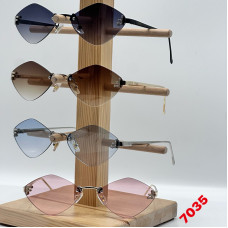 Сонцезахисні окуляри Fendi Style, модель 7035, безоправні овальні лінзи з логотипом "F"