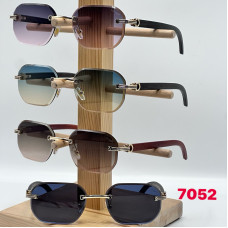 Сонцезахисні окуляри Cartier Style, модель 7052, безоправні з дерев'яними дужками