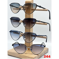 Сонцезахисні окуляри Chanel Style, модель 244, оправа «котяче око», логотип CC