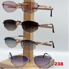 Сонцезахисні окуляри модель 238, геометрична металева оправа, фактурні дужки