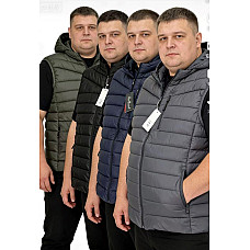 Чоловічий стьобаний жилет з капюшоном супербатал (розміри 5XL-9XL) 5 шт./упак.