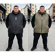 Чоловічий стьобаний жилет з капюшоном супербатал (розміри 8XL-12XL) 5 шт./упак.