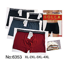 Чоловічі труси боксери SOLLA 6302# в коробках (розміри XL-4XL) 24 шт./упак. (блок)