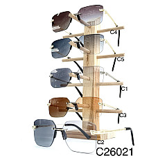 Окуляри сонцезахисні C26021, хамелеон (фотохромні), безоправні, декор "Пантера", унісекс, преміум дизайн, опт