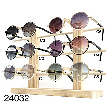 Окуляри сонцезахисні 24032, хамелеон (фотохромні), круглі, металева оправа, декор PRADA на дужках, опт