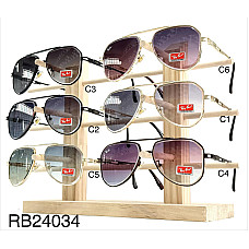 Окуляри сонцезахисні RB24034, унісекс, авіатори (геометричні), металева оправа, градієнт, захист UV400, опт