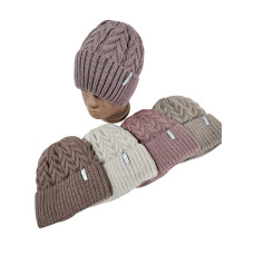 ОПТ! Жіноча Шапка На Флісі В'язка (56-58) Купити Оптом Тепла Зима Opt7km