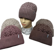 ОПТ! Жіноча Шапка На Флісі В'язка (56-58) Купити Оптом Тепла Зима Opt7km