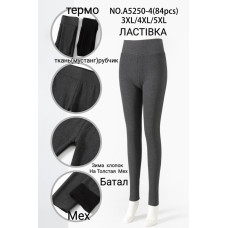 Жіночі утеплені легінси Ластівка A5250-4 батал. Розміри: 3XL/4XL/5XL. Тканина "мустанг" у рубчик, усередині — густий м’який хутро. Упаковка: 12 шт.