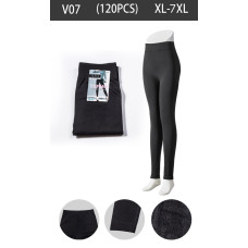 Жіночі утеплені легінси V07. Розміри: XL–7XL. М'які, щільні, на флісі. Упаковка: 12 шт.