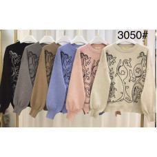 Жіночий светр , кашемір. Розмір 48-52. М’який, теплий, елегантний. Модель з високим горлом і об’ємними рукавами. Асорті кольорів.