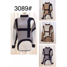 Жіночий светр , кашемір. Розмір 50–54. М’який, теплий, елегантний. Модель з високим горлом і об’ємними рукавами. Асорті кольорів.