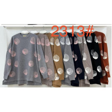 Жіночий светр 2313#, кашемір. Розмір 50–54. М’який, теплий, зручний у носінні. Декор із візерунком «кружечки». Асорті кольорів.