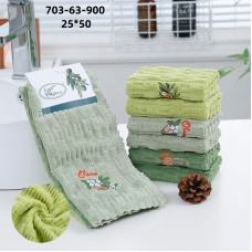 Рушники Koloco 703-63-900, розмір 25×50 см. М'які, приємні на дотик, з вишивкою. Підходять для обличчя, рук, кухні.