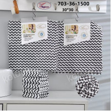 Набір серветок з мікрофібри 703-36-1500. Розмір: 30×30 см. Універсальні, суперпоглинаючі, не залишають ворсу. Ідеальні для кухні, ванної, прибирання.