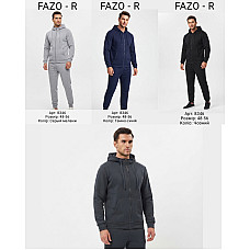 Чоловічий теплий спортивний костюм FAZO-R Арт. 8346 (тринитка з начосом, худі на блискавці та штани, розміри 48-56)