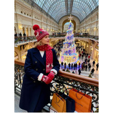 ОПТ! Жіночий Набір Шапка Шарф Рукавички Альпака Зимовий В'язаний Комплект Купити Оптом Opt7km