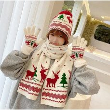 ОПТ! Жіночий Набір Шапка Шарф Рукавички Альпака Зимовий В'язаний Комплект Купити Оптом Opt7km