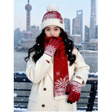 ОПТ! Жіночий Набір Шапка Шарф Рукавички Альпака Зимовий В'язаний Комплект Купити Оптом Opt7km