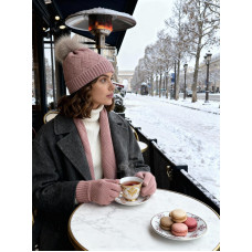 ОПТ! Жіночий Набір Шапка Шарф Рукавички Альпака Зимовий В'язаний Комплект Купити Оптом Opt7km