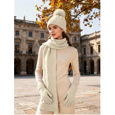 ОПТ! Жіночий Набір Шапка Шарф Рукавички Альпака Зимовий В'язаний Комплект Купити Оптом Opt7km