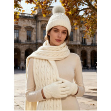 ОПТ! Жіночий Набір Шапка Шарф Рукавички Альпака Зимовий В'язаний Комплект Купити Оптом Opt7km