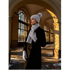 ОПТ! Жіночий Набір Шапка Шарф Рукавички Альпака Зимовий В'язаний Комплект Купити Оптом Opt7km