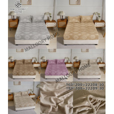 ОПТ! Велюрове Простирадло на Резинці 180x200 + 2 Наволочки 50x70 (М 22209-30)