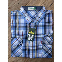 Чоловіча Сорочка норма Х/Б три кишені  Короткий рукав  Розміри XL-5XL Ростовка 5 штм опт