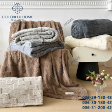Плед євро розміру з мікрофібри з об’ємною фактурою. М’який і теплий. Розмір: 200×220 см. Мікс кольорів. Мінімальне замовлення — від 5 шт.
