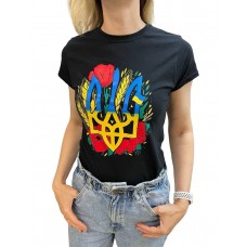 Футболка патріотична жіноча UKRAINE Склад: котон 100% Розміри:  ХS, S, M, L, XL, XXL, XXXL опт